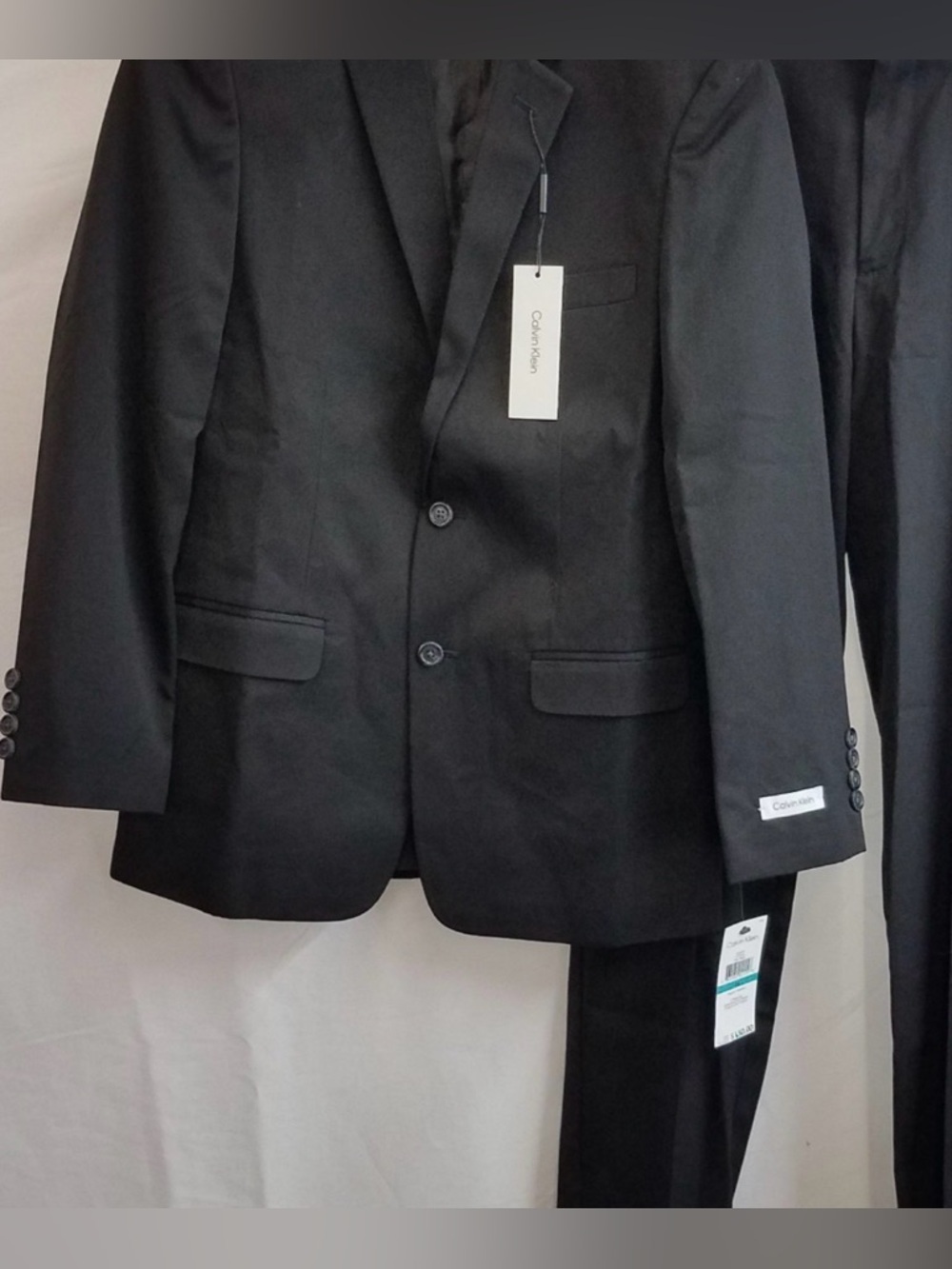 NWT Calvin Klein CK boys/youth 2pc black matching suit size 16 slim fit MSRP 150